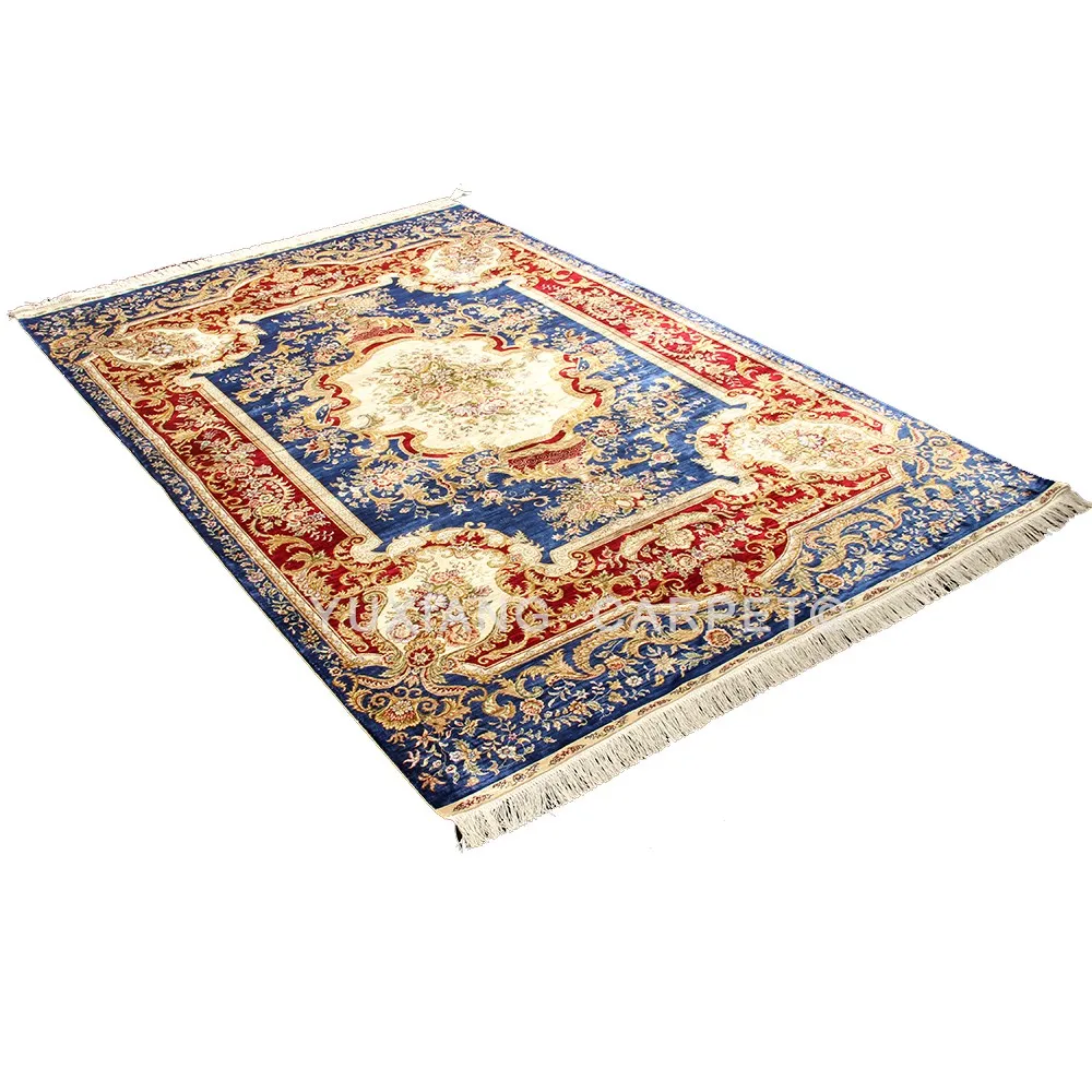 5x 8英尺餐厅手工丝绸地毯法式 anbusson 手工工艺地毯