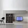 2018 Hangzhou Vermont Modern Design Lacquer with Solid Wood Open Shlves Smart TV Stand
