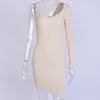NZ189 2019 explosion models openwork dress summer single shoulder long sleeve irregular package hip skirt