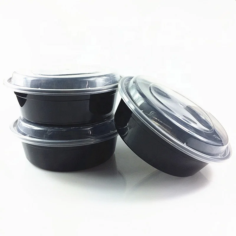 700ml Customizable Pp Black Takeout Containers Plastic Food Packaging