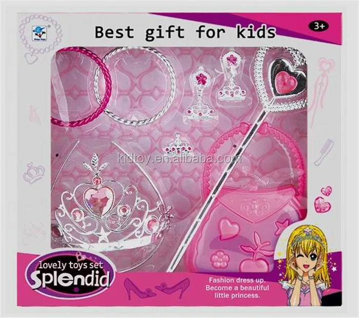 Fashion Design Plastic Princess Jewelry Set Crown Toys Buy Plastic