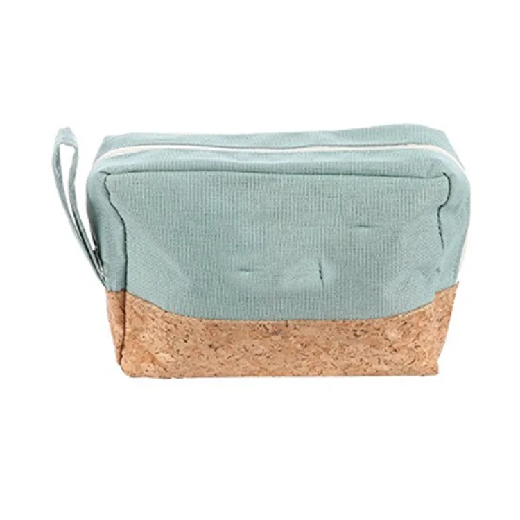 Trend Ecofriendly Canvas Cork Pouch Bags Glitter Cork Cosmetic Bags