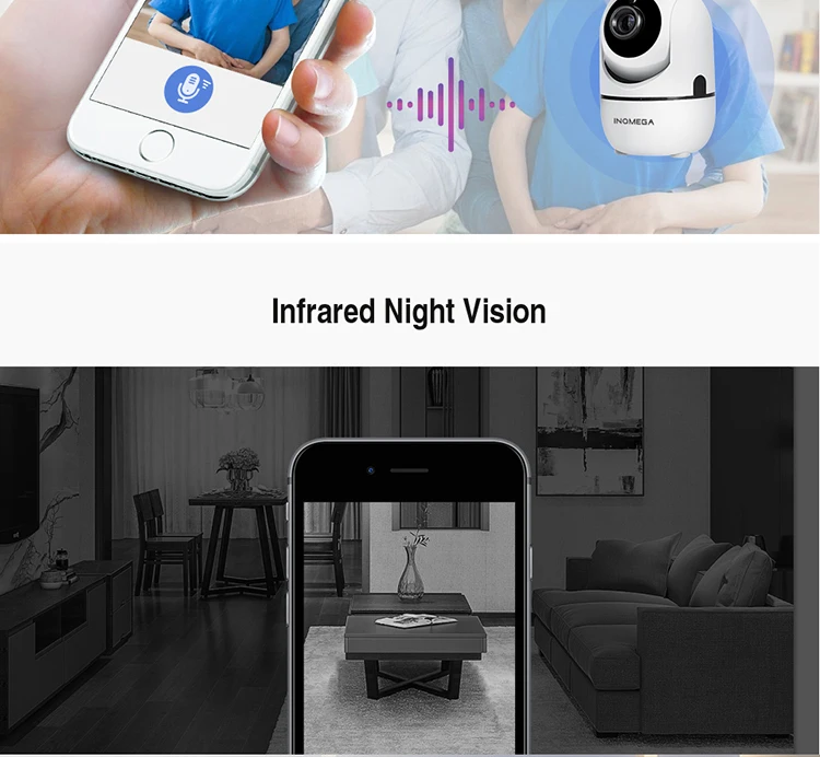 Indoor Smart Home Hd 1080p Mini Wireless Wifi Ip Camera Auto Tracking ...