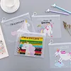 b4/a4/a3/a6/FC size eco friendly pvc flat clear transparent zipper l shape cartoon printed file folder document holder for kid