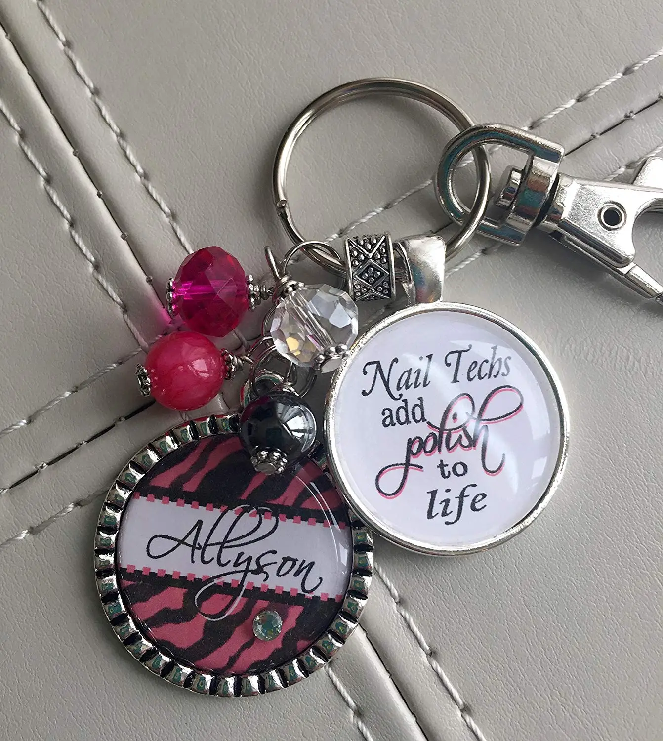Nail Tech Zone Sign Xing Gift Novelty Nails Manicure Pedicure Nail Tech Gift Technician Keychain