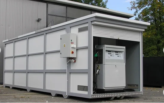 containerized mobile portable fuel gas petrol station
