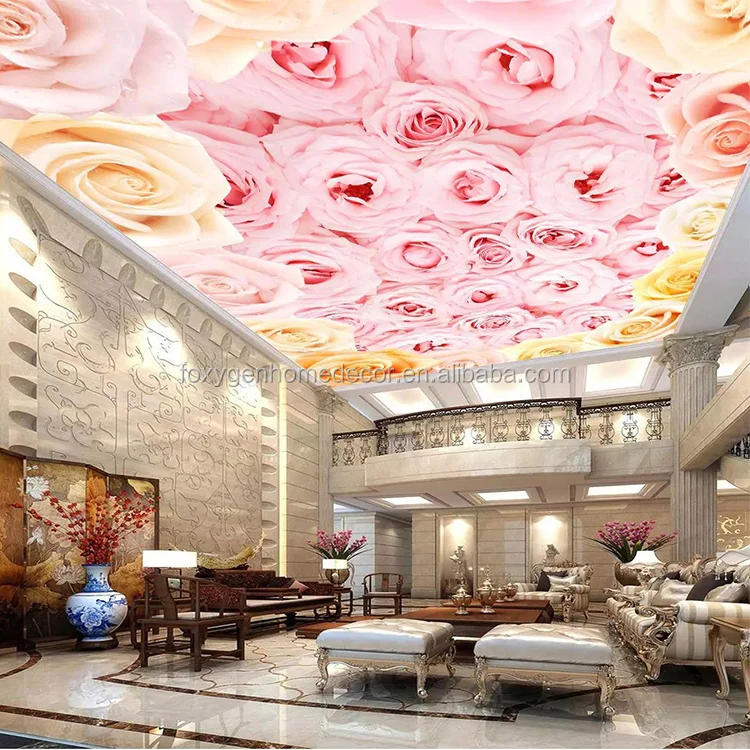 Uv Printed Stretch Ceiling 3d Flower Ceiling Tiles Pop Hall Ceiling ...