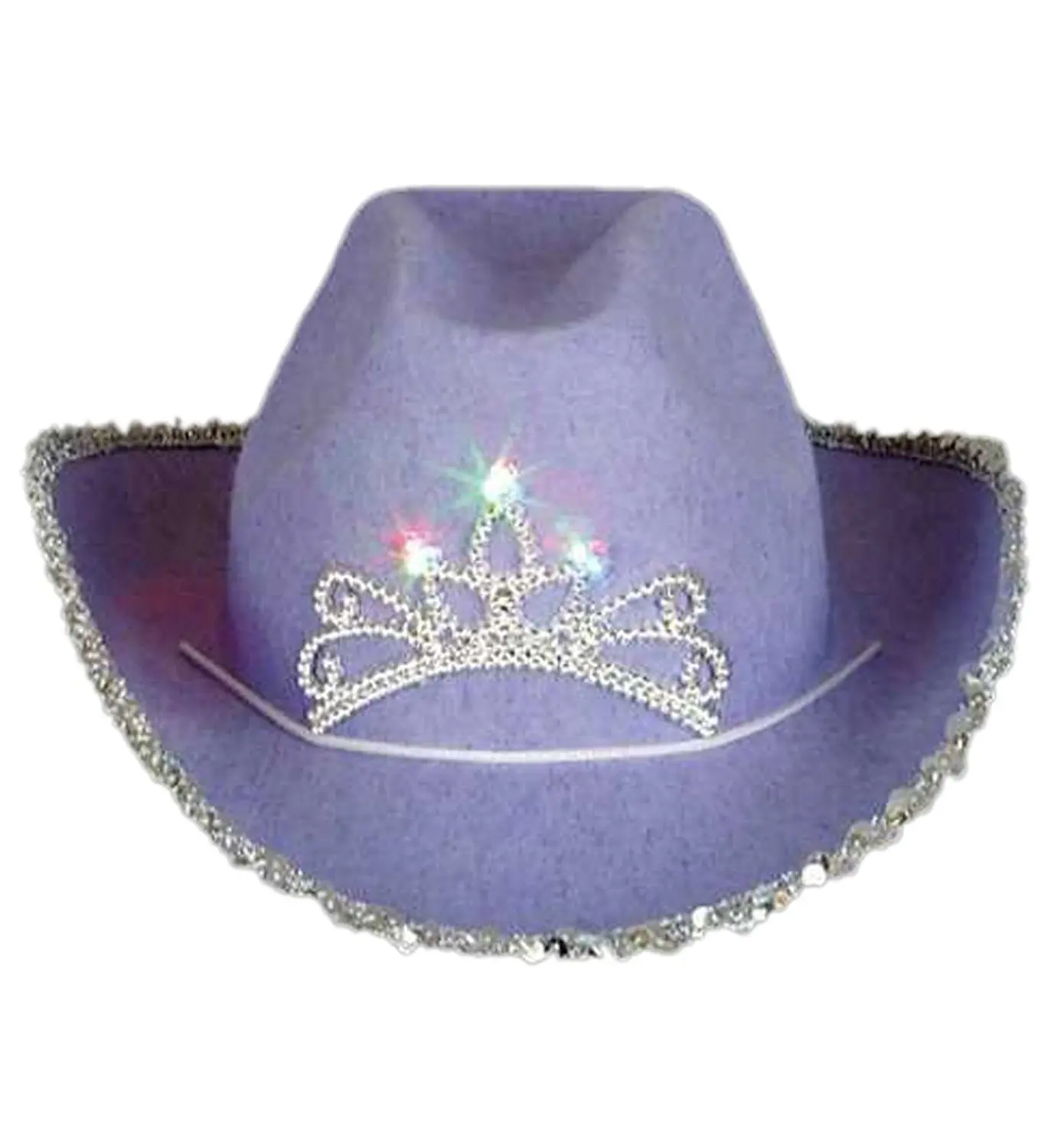 Rhode Island Novelty Felt Pink Feather Blinking Rhinestone Cowboy Hat