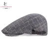 High Grade British Style Fashion Warm Plained Casquette Hats Check Pattern for Men