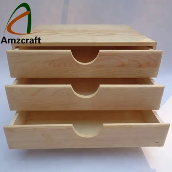 Handmade Unfinished Wood Jewelry Box Drawer Great Home Organizer