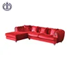 Italian modern furniture wedding L shape sectional sofa contemporary long l shaped red velvet sleeper sofa