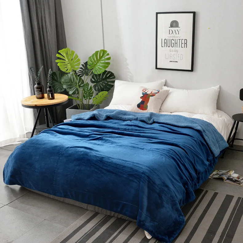 שכבה כפולה רך מיטה לזרוק זול מלון שמיכת שמיכת 200*240