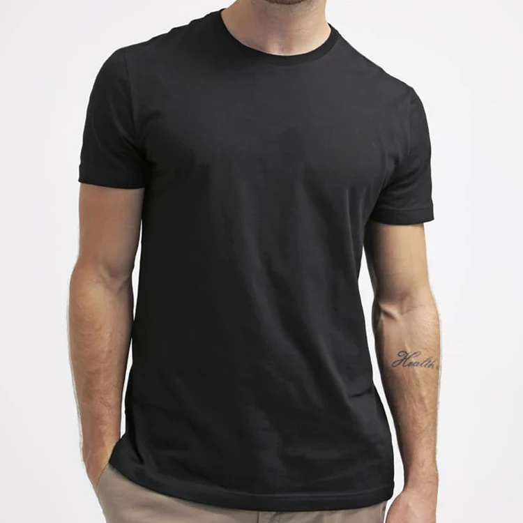 Adult Slim Fit T Black Pima Cotton Blank Fitted Men T-shirts - Buy T ...