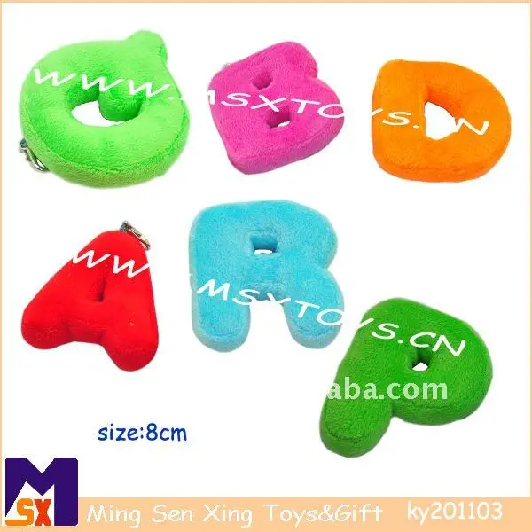 8cm super soft colorful decorative hanging letters accessory