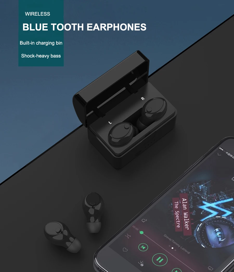 Hot New Products in-ear wireless earbuds long distance bluetooth 5.0 earphone with charging case - ANKUX.COM