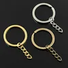 3 Colors gold silver bronze Plated 30 mm Round Split metal key chain Key chain Key rings Wholesale