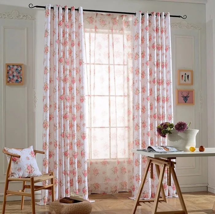 2017 Latest Design Floral Printed Classic Curtains For Living Rooom