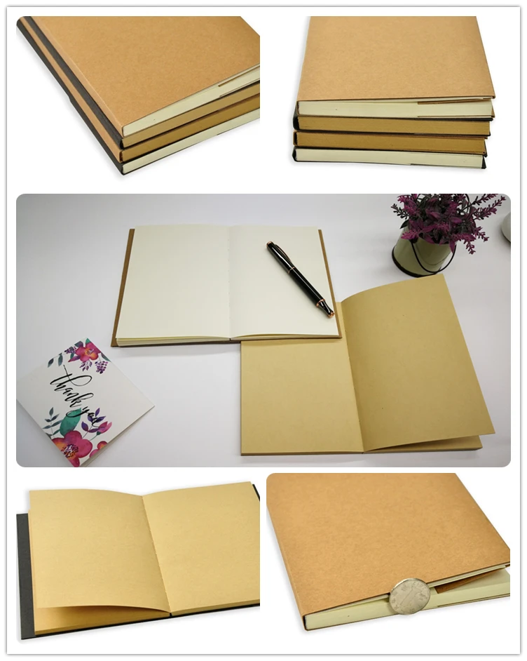 A5 Journal Nude Binding Plain Kraft Paper Cover Notebook With 100gsm Blank Pages