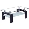 Factory wholesale tempered glass top and color painted mdf legs coffee table