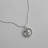 Braided Queen Gold Coin Pendant Sterling Silver S925 Necklace