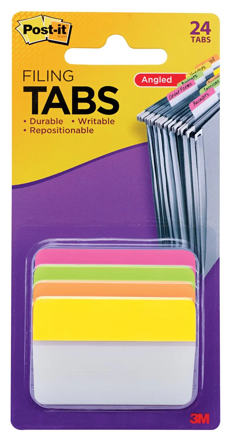 Buy Postit Tabs, 3 in, Solid, Assorted Primary Colors, 6 Tabs/Color