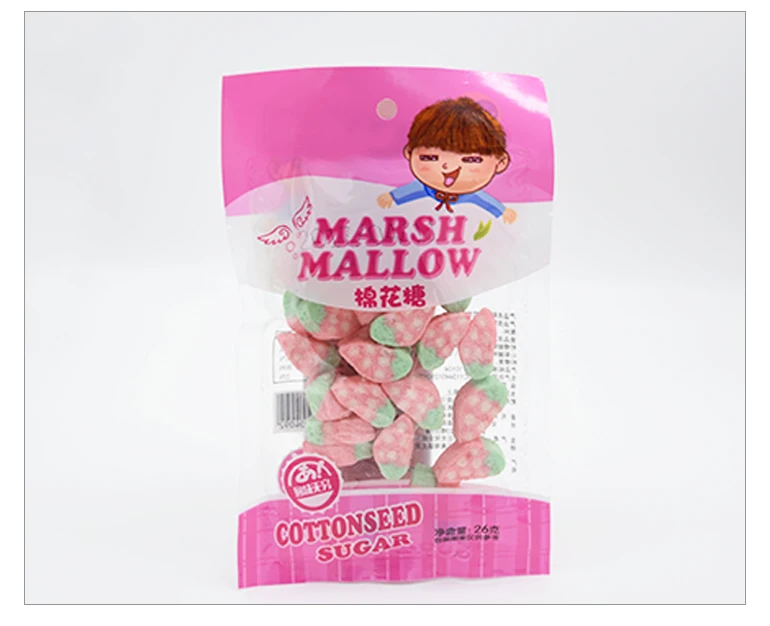 Kosher Bulk Marshmallows Strawberry Shape Cotton Candy Halal