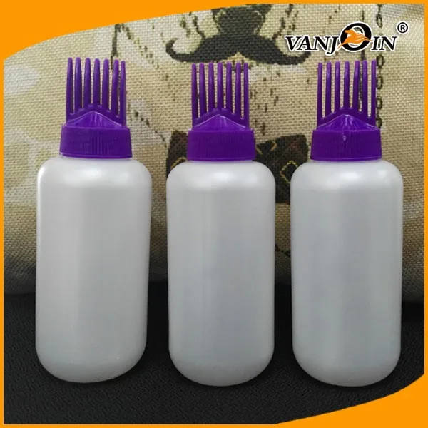 Hdpe 170ml White Squeeze Hair Dye Applicator Bottle With Comb Buy