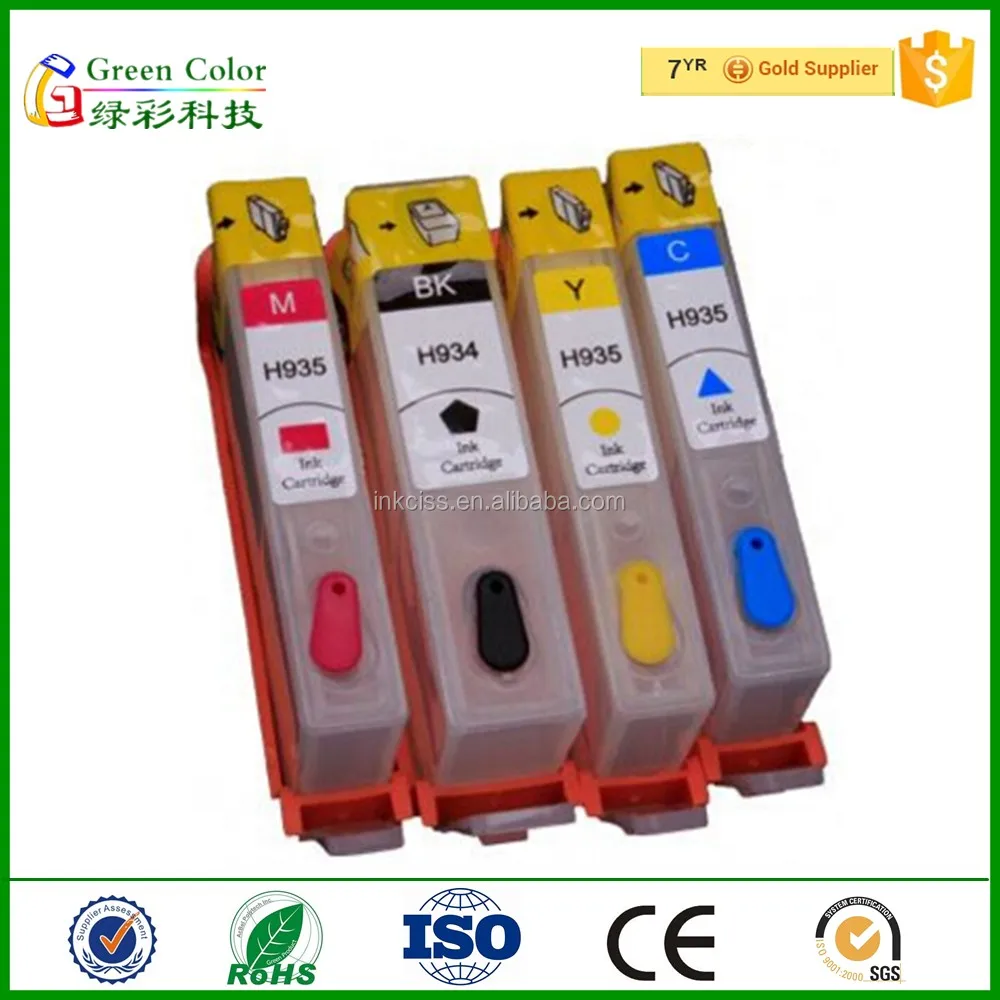 inkuten 4 rellenables (Empty) Cartuchos de tinta para HP 934, HP 934 X L, HP  935, HP