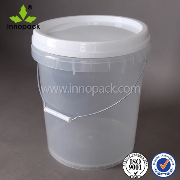 clear plastic pail