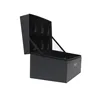 luxury matte wibalin black paper gift box sponge insert fitted for wine bottle packaging