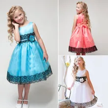 3 Color Flower Girl Summer Stereo Rose Veil dress Kids Sleeveless Lace Princess Dresses Children Baby Girls Party Clothes CA119