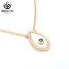 14K gold plated twist evil eye pendant 925 silver pendant