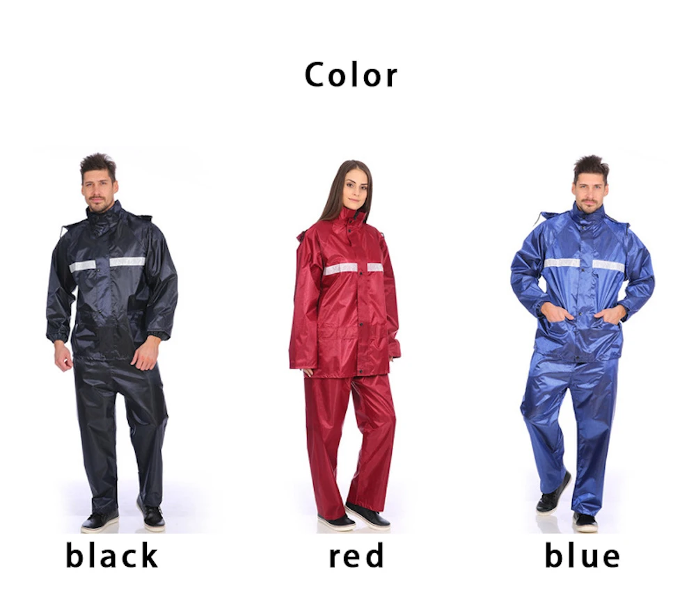 Breathable Rainsuit Reflective Coat Jacket Double Layers Waterproof