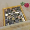 Foshan design unique metal mix resin mosaic with decorative pattern for KTV room