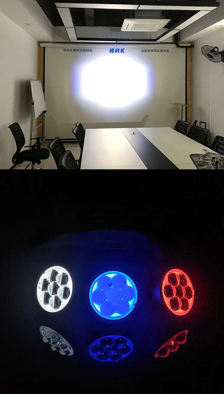 NHK LED single high beam projector with demon eyes for car retrofit
