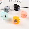Custom free sample cartoon dog shape earphone with soft color design for kids for iphone