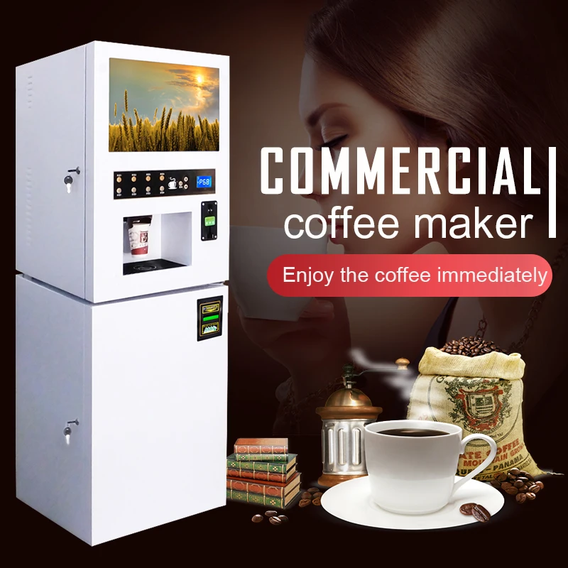 Lcd Vending Coffee Machine Coin And Bill Operated Coffee Vending