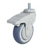 Medium duty 3/3.5/4/5 inch plastic thread stem medical silent caster wheel with total lock brake