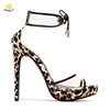 Infinite Stroll Girl L190351 suede material summer leopard stylish peep toe transparent PVC high heel platform sandals for women