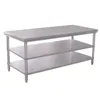 Kitchen Dining Equipment Food Triple Layers Work Table Kitchen Work Table With Undershelves