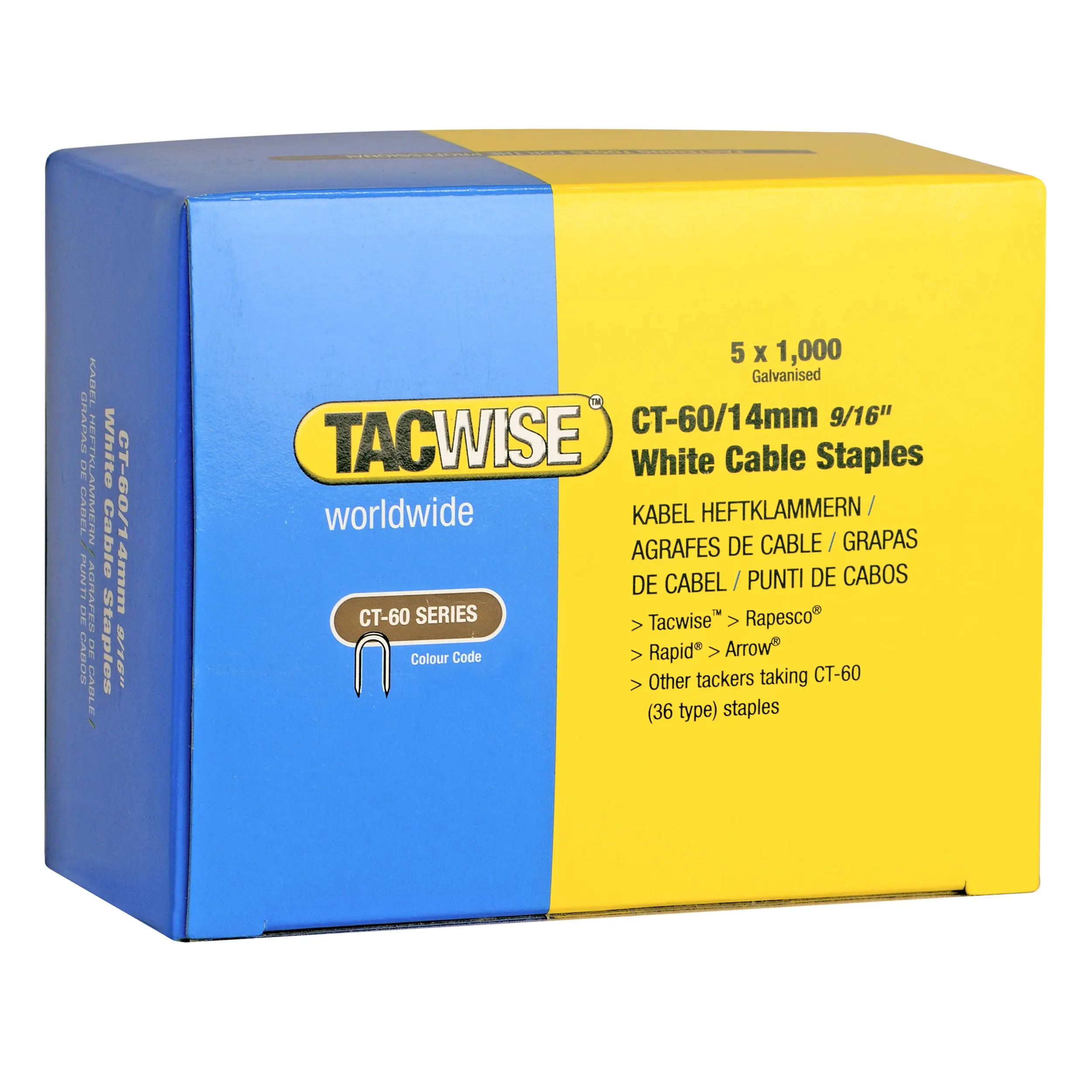 Pack Of 1000 Draper 13962 14mm Staples Cable Wiring Professional Fasteners New