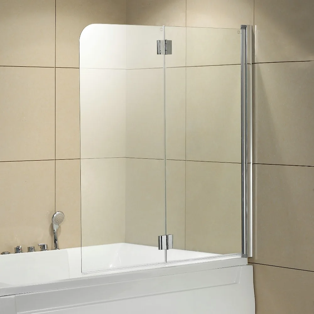 L Shaped Hinged Bath Shower Screen H1400 X W808mm Beba 16654