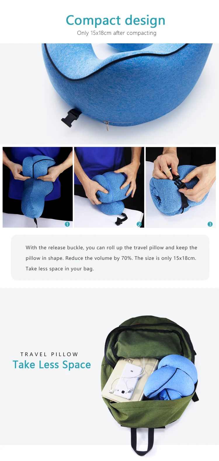 2018 Latest Travel Pillow Strong Support Memory Foam Neck Pillow.jpg