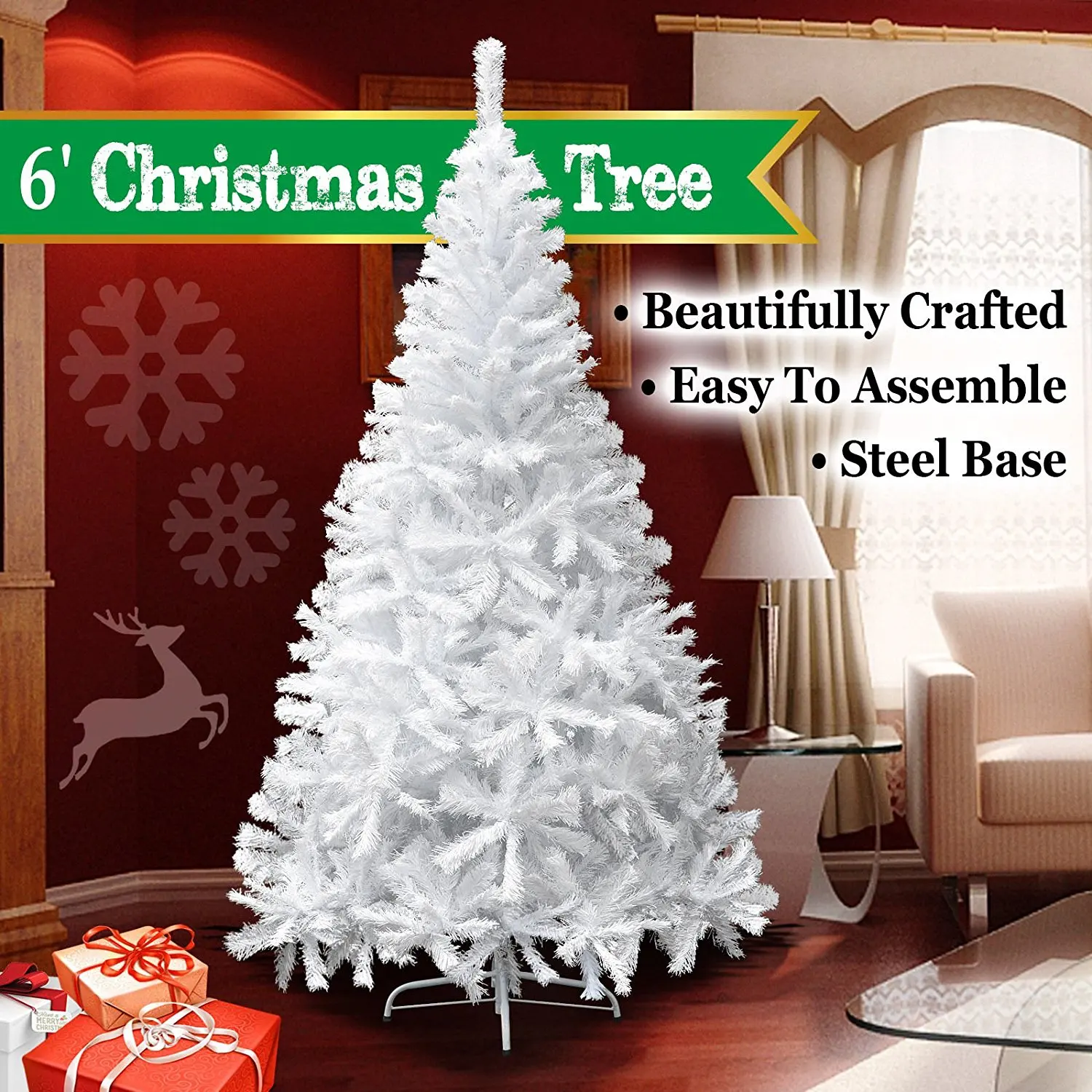 get quotations 5 6ft deluxe artificial christmas tree spruce w stand xmas holiday decor - 6 Foot White Christmas Tree get quotations 5 6ft deluxe artificial christmas tree spruce w stand xmas holiday decor - 6 Foot White Christmas Tree