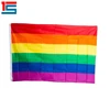 High Quality Hot Sell DELUX Design Polyester Big Rainbow Promotional Lesbian Gay Pride Flags