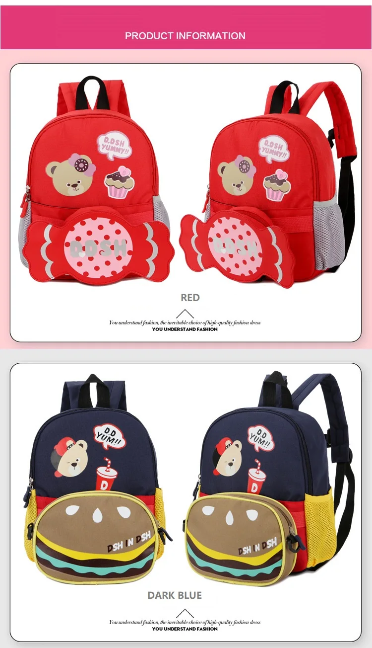 Cute Cartoon Animal Lovely Oxford Child School Bag Twinset Backpack Bag And Messenger