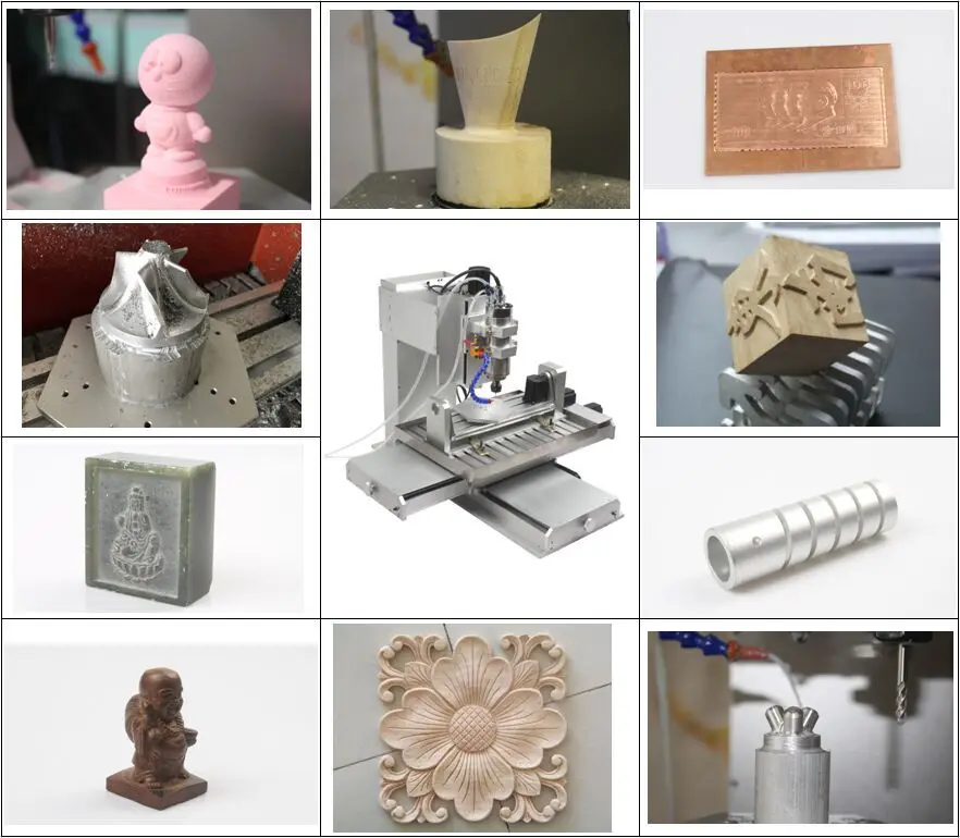 Portable hobby desktop small cnc milling lathe machine metal 3 axis 4 axis for 50mm aluminum