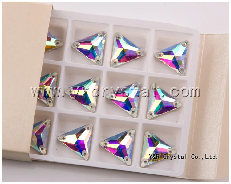
16 mm glass crystal stone for dress clear AB sew on stone for dress 