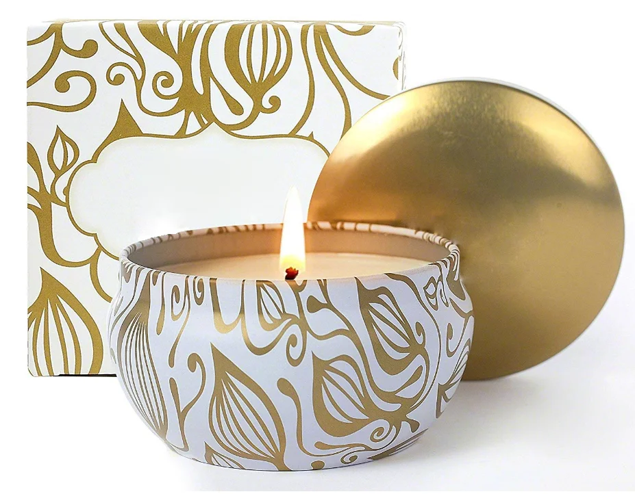 Vanilla Coconut Candle Soy Wax,8.1 Oz Aromatherapy Travel Tin Scented