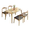 hot sale Sanqiang restaurant furniture wooden surface 4 seats dining table and chair set